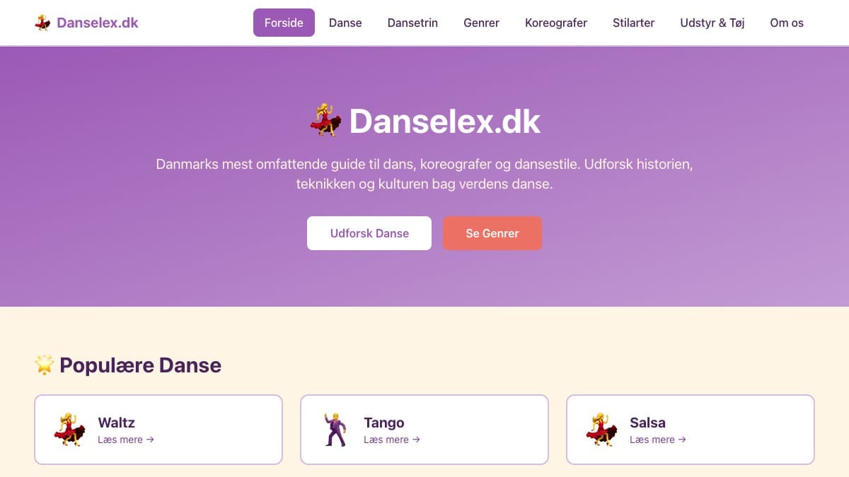 Screenshot af Danselex